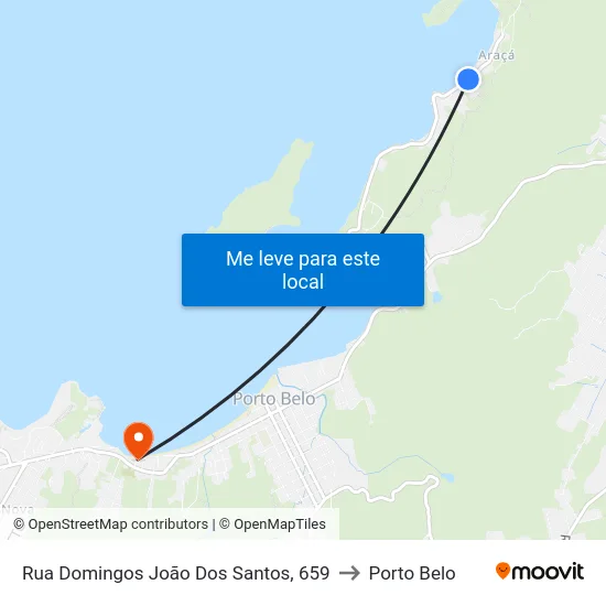 Rua Domingos João Dos Santos, 659 to Porto Belo map