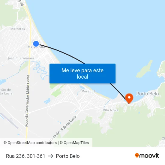 Rua 236, 301-361 to Porto Belo map
