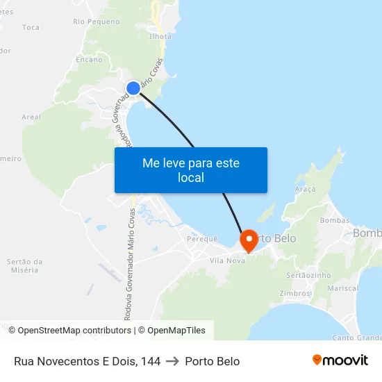 Rua Novecentos E Dois, 144 to Porto Belo map