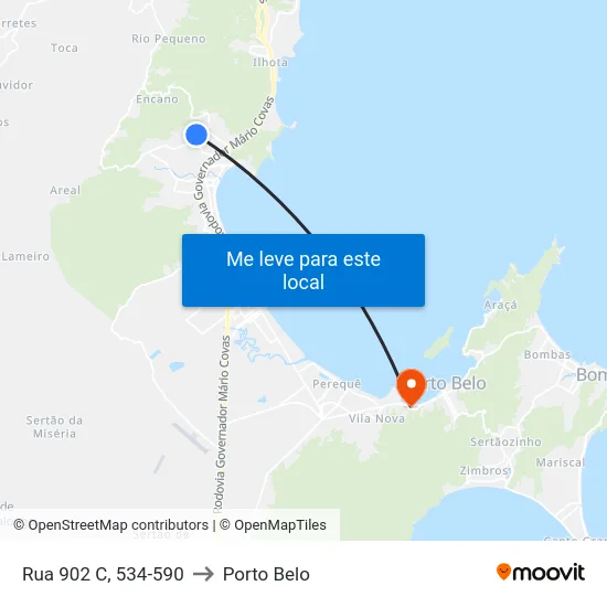 Rua 902 C, 534-590 to Porto Belo map