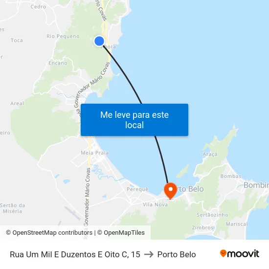 Rua Um Mil E Duzentos E Oito C, 15 to Porto Belo map