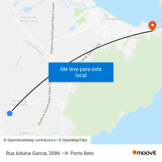Rua Adulce Garcia, 2086 to Porto Belo map