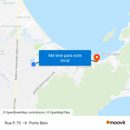 Rua P, 75 to Porto Belo map