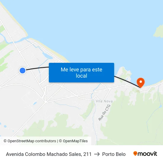 Avenida Colombo Machado Sales, 211 to Porto Belo map