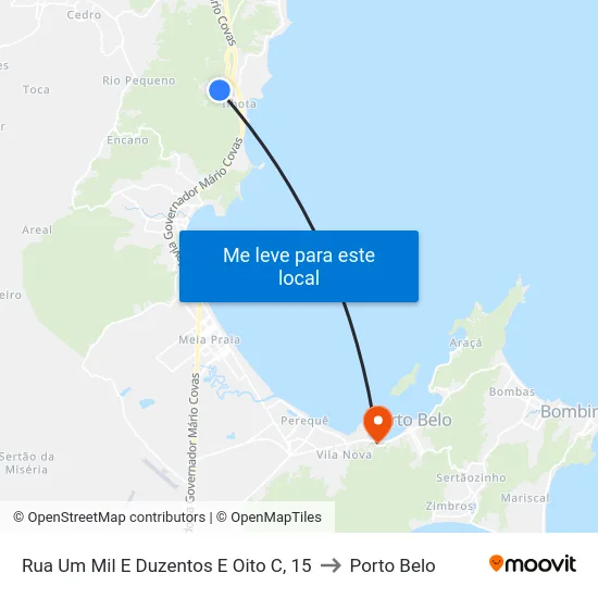Rua Um Mil E Duzentos E Oito C, 15 to Porto Belo map