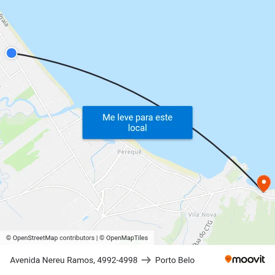 Avenida Nereu Ramos, 4992-4998 to Porto Belo map