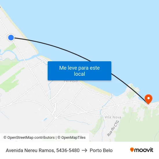 Avenida Nereu Ramos, 5436-5480 to Porto Belo map