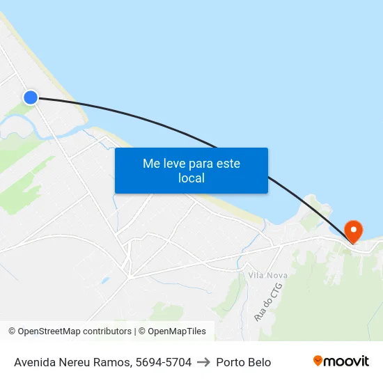 Avenida Nereu Ramos, 5694-5704 to Porto Belo map