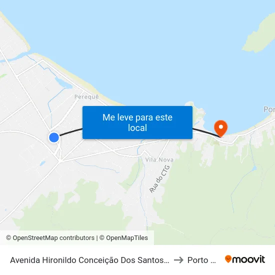 Avenida Hironildo Conceição Dos Santos, 276-454 to Porto Belo map