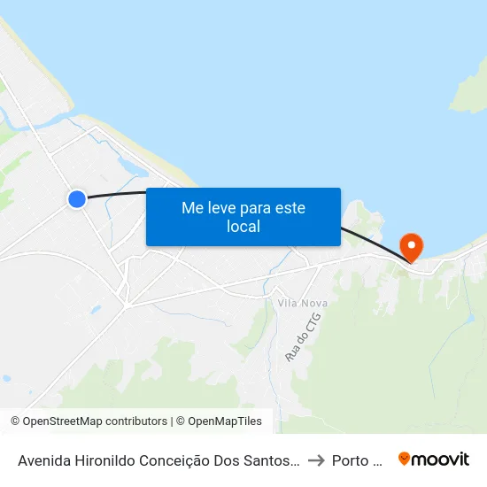 Avenida Hironildo Conceição Dos Santos, 803-861 to Porto Belo map
