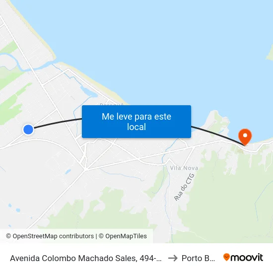 Avenida Colombo Machado Sales, 494-624 to Porto Belo map