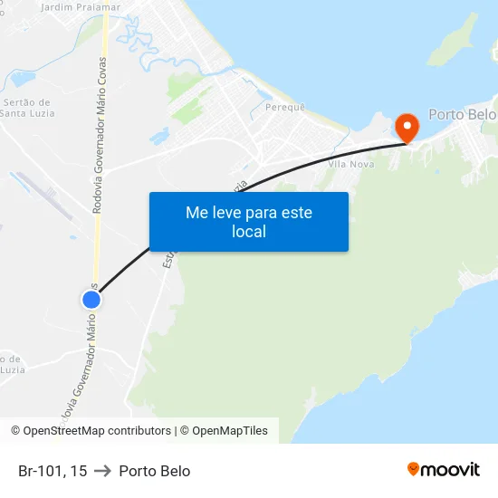 Br-101, 15 to Porto Belo map