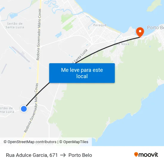 Rua Adulce Garcia, 671 to Porto Belo map