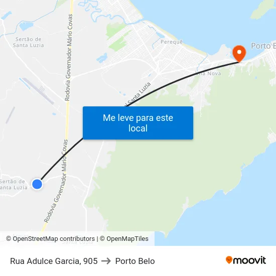 Rua Adulce Garcia, 905 to Porto Belo map