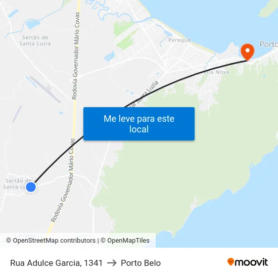 Rua Adulce Garcia, 1341 to Porto Belo map