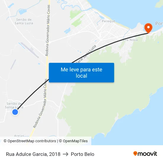 Rua Adulce Garcia, 2018 to Porto Belo map