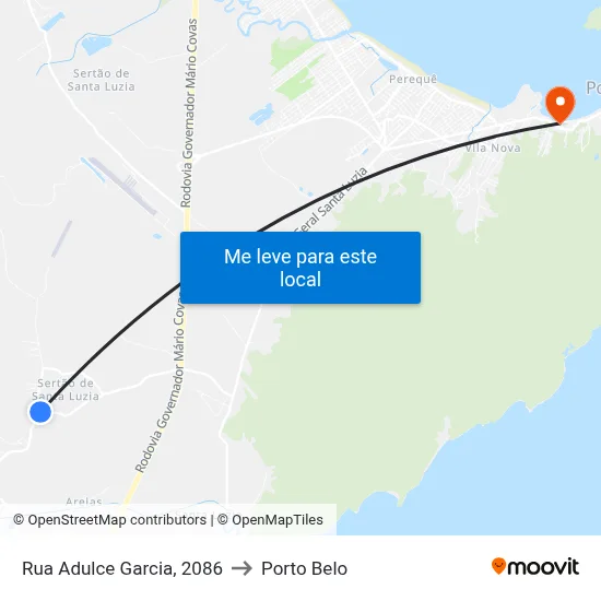Rua Adulce Garcia, 2086 to Porto Belo map