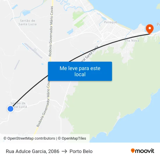 Rua Adulce Garcia, 2086 to Porto Belo map