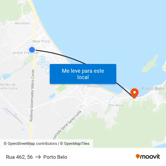 Rua 462, 56 to Porto Belo map