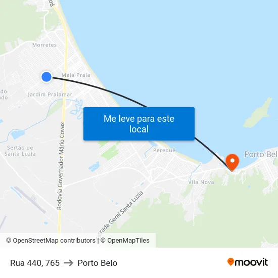 Rua 440, 765 to Porto Belo map