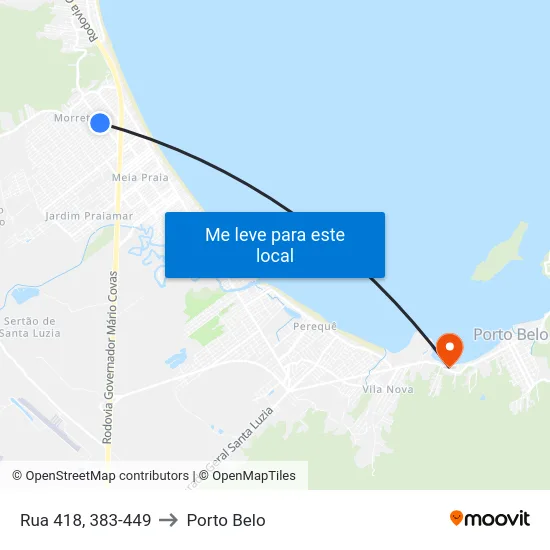 Rua 418, 383-449 to Porto Belo map