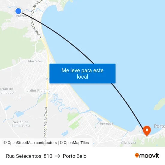 Rua Setecentos, 810 to Porto Belo map