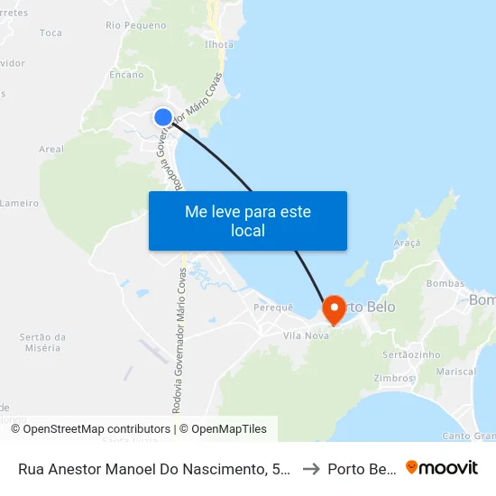 Rua Anestor Manoel Do Nascimento, 589 to Porto Belo map