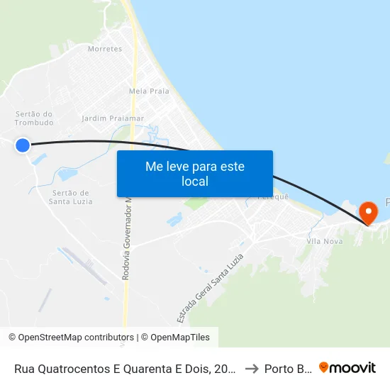 Rua Quatrocentos E Quarenta E Dois, 2064-2076 to Porto Belo map