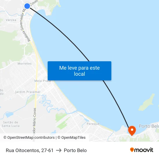Rua Oitocentos, 27-61 to Porto Belo map
