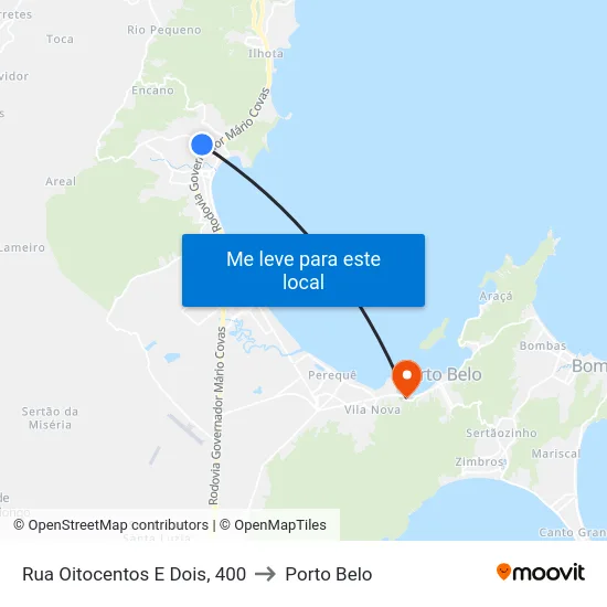 Rua Oitocentos E Dois, 400 to Porto Belo map