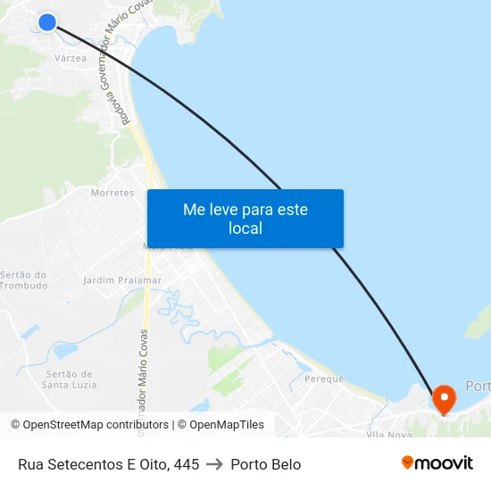 Rua Setecentos E Oito, 445 to Porto Belo map