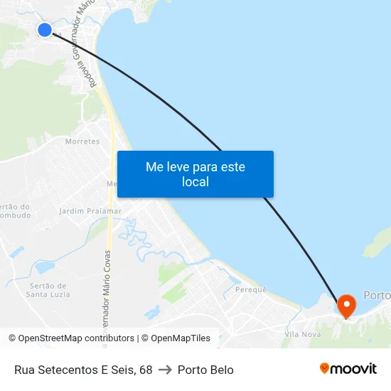 Rua Setecentos E Seis, 68 to Porto Belo map