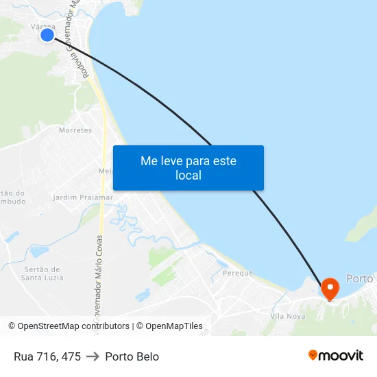 Rua 716, 475 to Porto Belo map