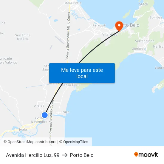 Avenida Hercílio Luz, 99 to Porto Belo map