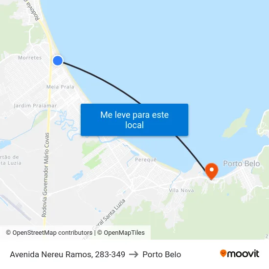 Avenida Nereu Ramos, 283-349 to Porto Belo map