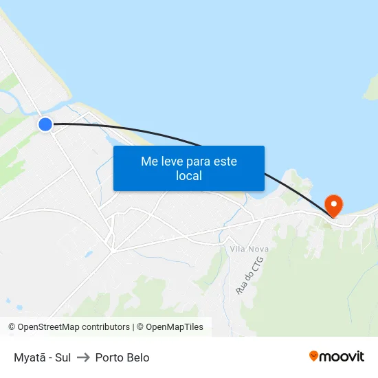 Myatã - Sul to Porto Belo map