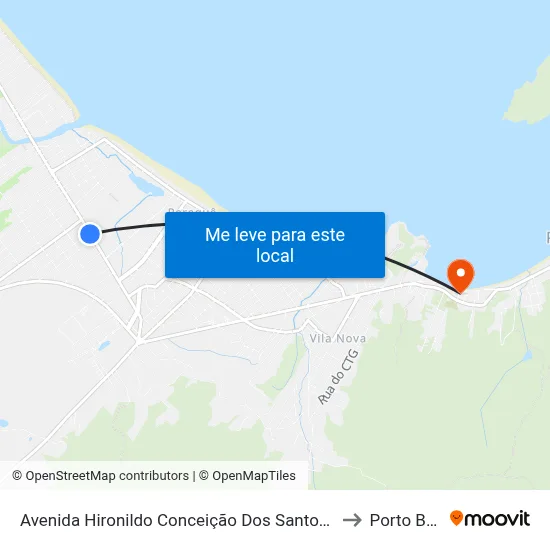 Avenida Hironildo Conceição Dos Santos, 572 to Porto Belo map