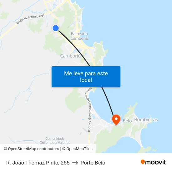 R. João Thomaz Pinto, 255 to Porto Belo map