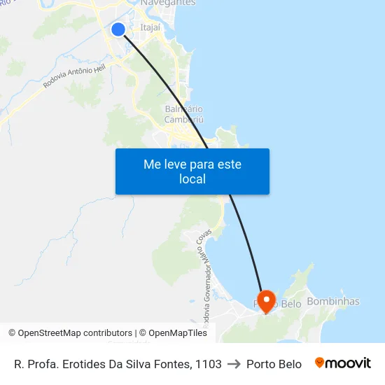 R. Profa. Erotides Da Silva Fontes, 1103 to Porto Belo map