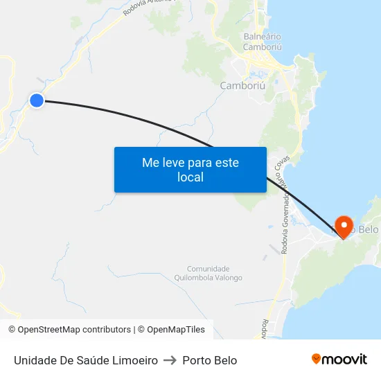 Unidade De Saúde Limoeiro to Porto Belo map