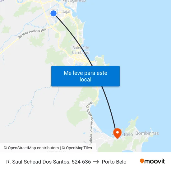 R. Saul Schead Dos Santos, 524-636 to Porto Belo map