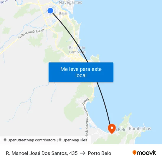 R. Manoel José Dos Santos, 435 to Porto Belo map