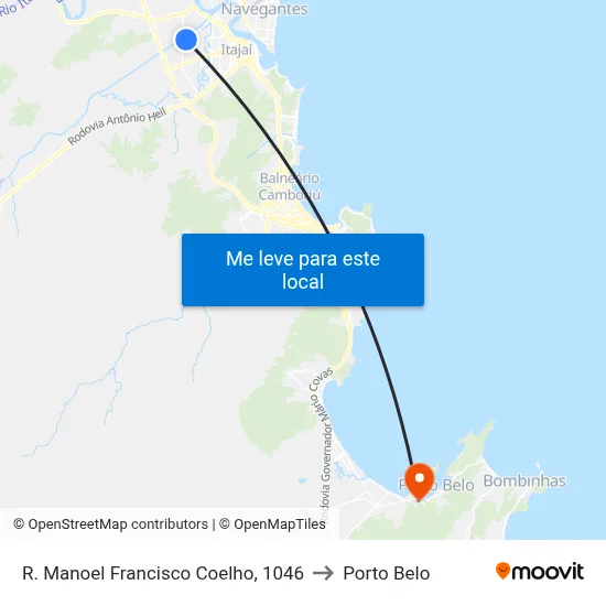 R. Manoel Francisco Coelho, 1046 to Porto Belo map