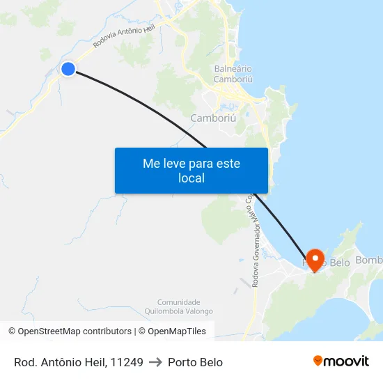 Rod. Antônio Heil, 11249 to Porto Belo map