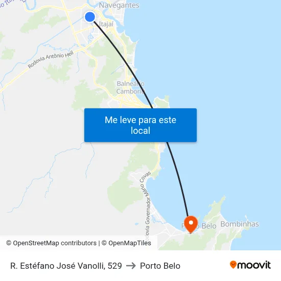 R. Estéfano José Vanolli, 529 to Porto Belo map