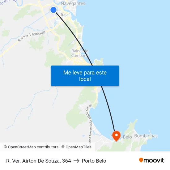 R. Ver. Aírton De Souza, 364 to Porto Belo map