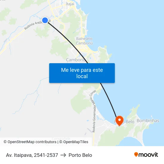 Av. Itaipava, 2541-2537 to Porto Belo map