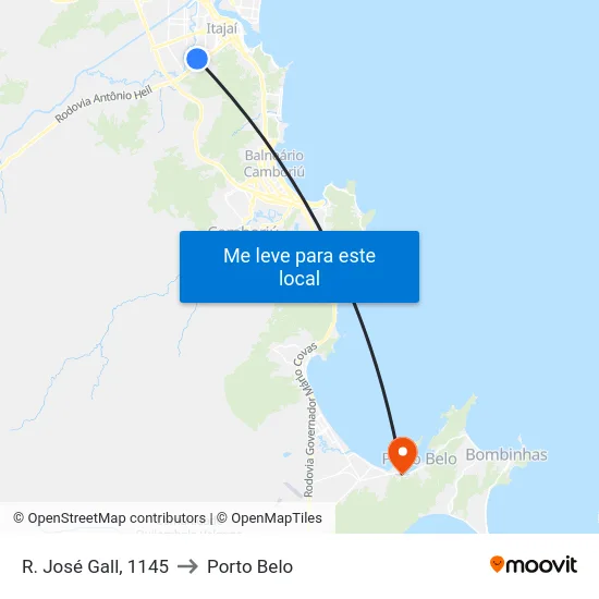 R. José Gall, 1145 to Porto Belo map