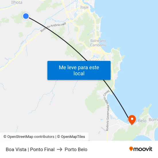 Boa Vista | Ponto Final to Porto Belo map
