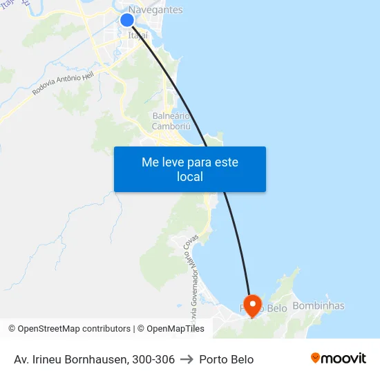 Av. Irineu Bornhausen, 300-306 to Porto Belo map